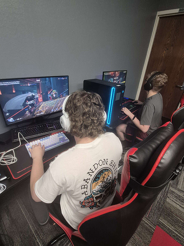 Two people playing video games