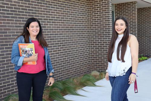 Student Support Services director Amy Graham meets with student Cheyenne Leach